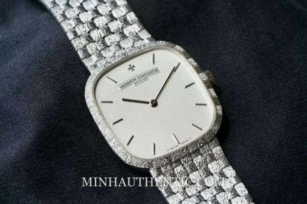 Vacheron Constantin Historiques Square Basket Weave 18k White Gold 31095 - Ảnh 7
