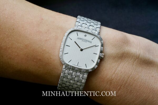 Vacheron Constantin Historiques Square Basket Weave 18k White Gold 31095 - Ảnh 4